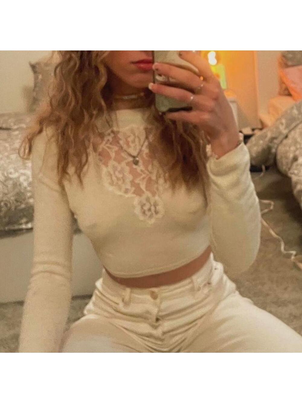 Dkny jeans lace cropped